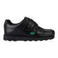 Black - Side - Kickers Boys Fragma Lo Leather Straps Shoes