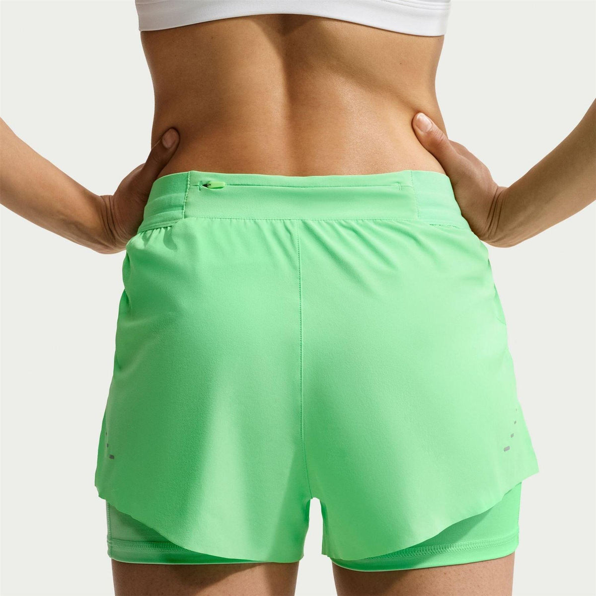 Illusion Green - Pack Shot - Nike Womens-Ladies FIT Swift 2 in 1 Running Shorts