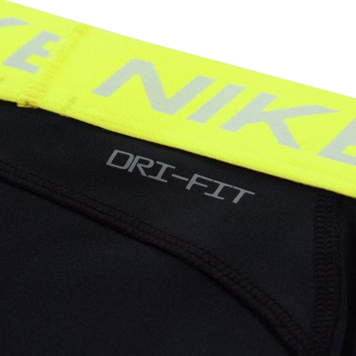 Black-Volt - Side - Nike Girls Pro Athletic Compression Shorts