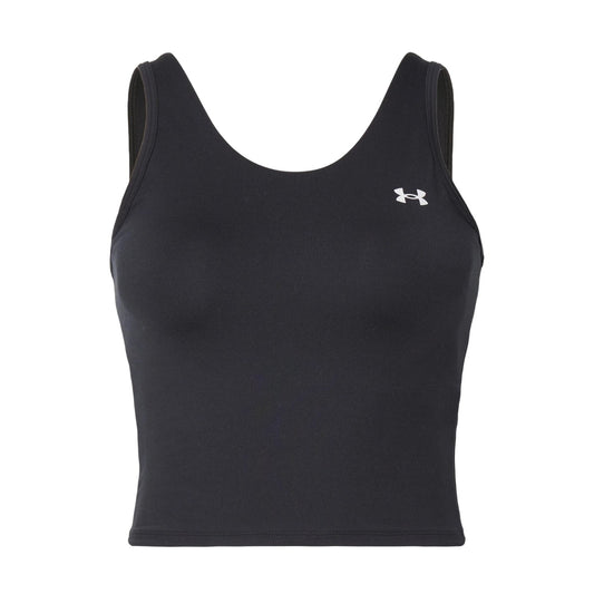 Black - Front - Under Armour Womens-Ladies Motion Performance Cropped Vest Top