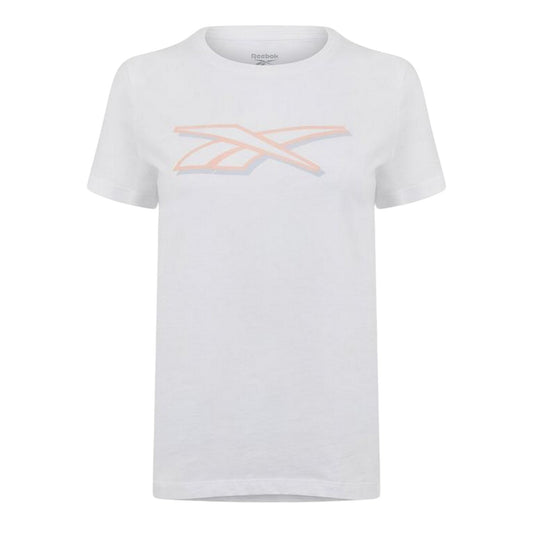 White - Front - Reebok Womens-Ladies Logo Regular T-Shirt