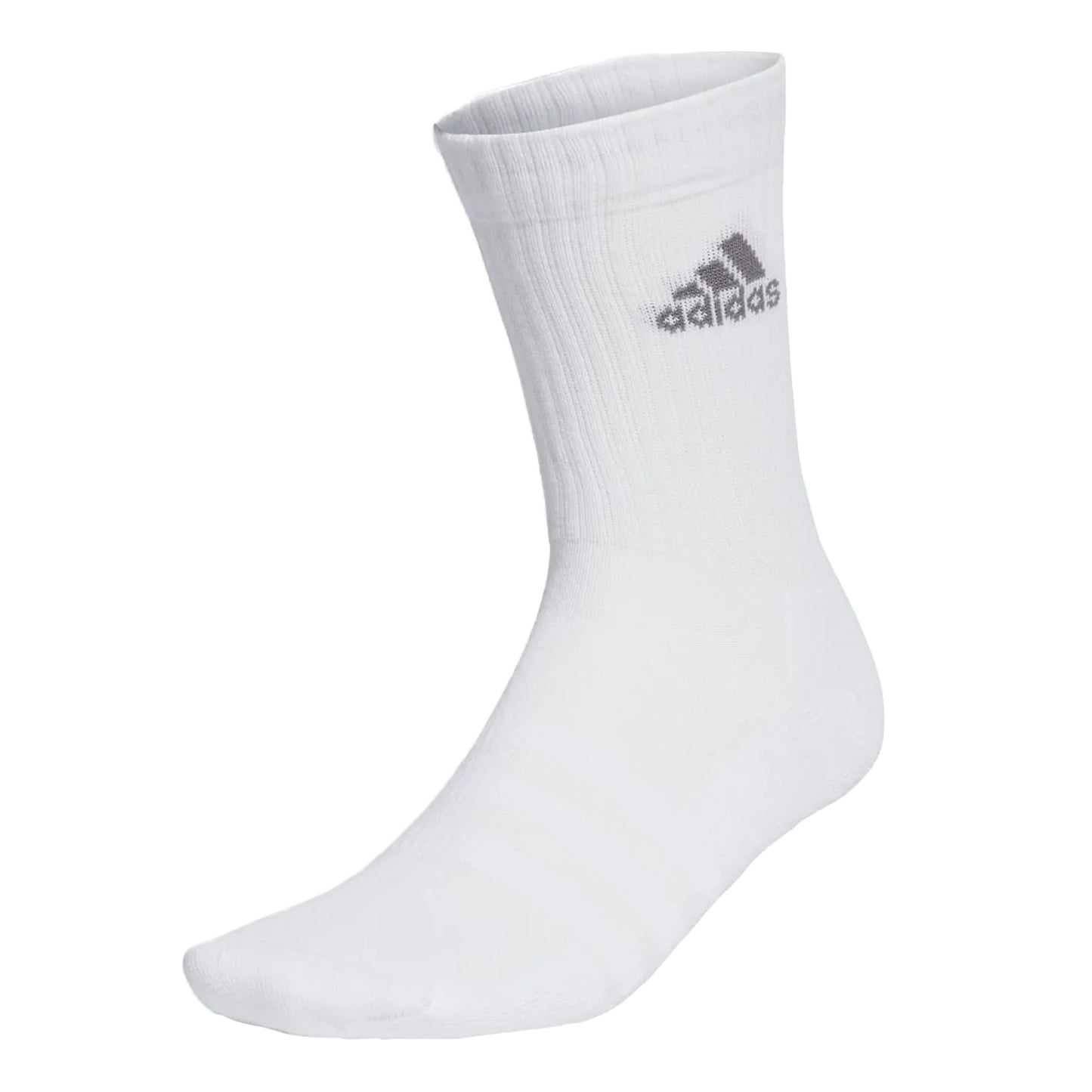 White-Grey - Back - Adidas Unisex Adult Logo Cushioned Crew Socks (Pack of 3)