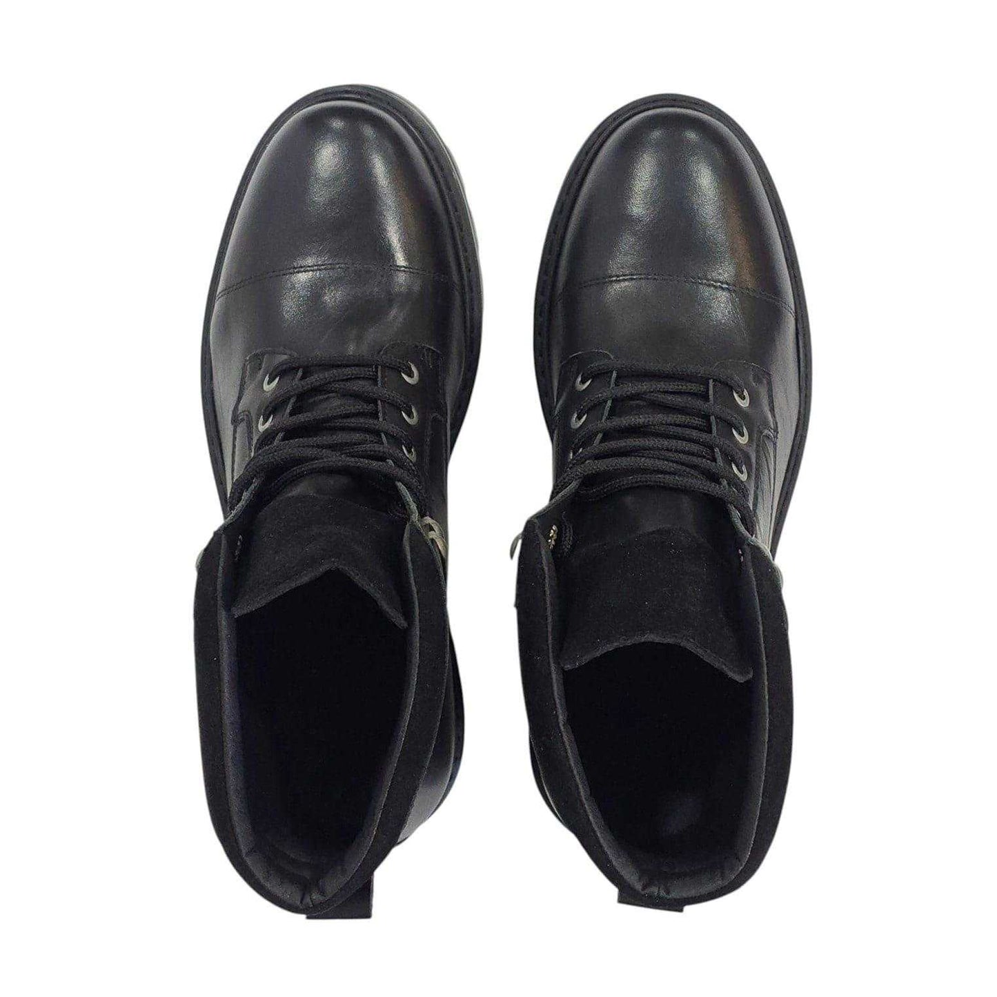 Black - Lifestyle - Firetrap Mens Ralf Leather Round Toe Hiking Boots