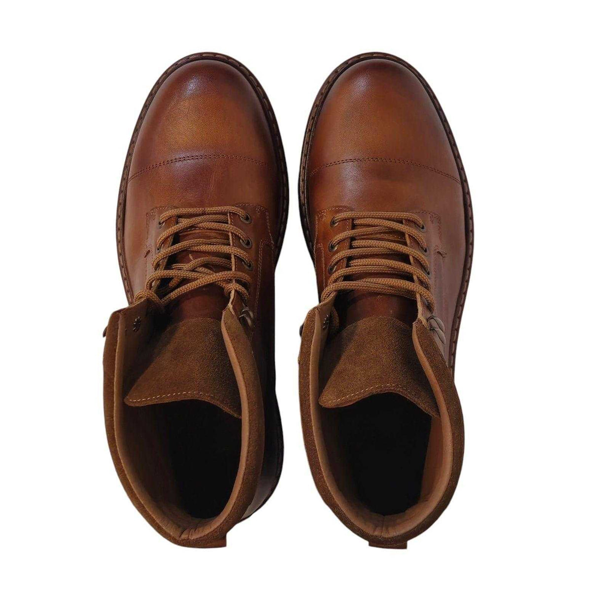 Tan - Lifestyle - Firetrap Mens Ralf Leather Round Toe Hiking Boots