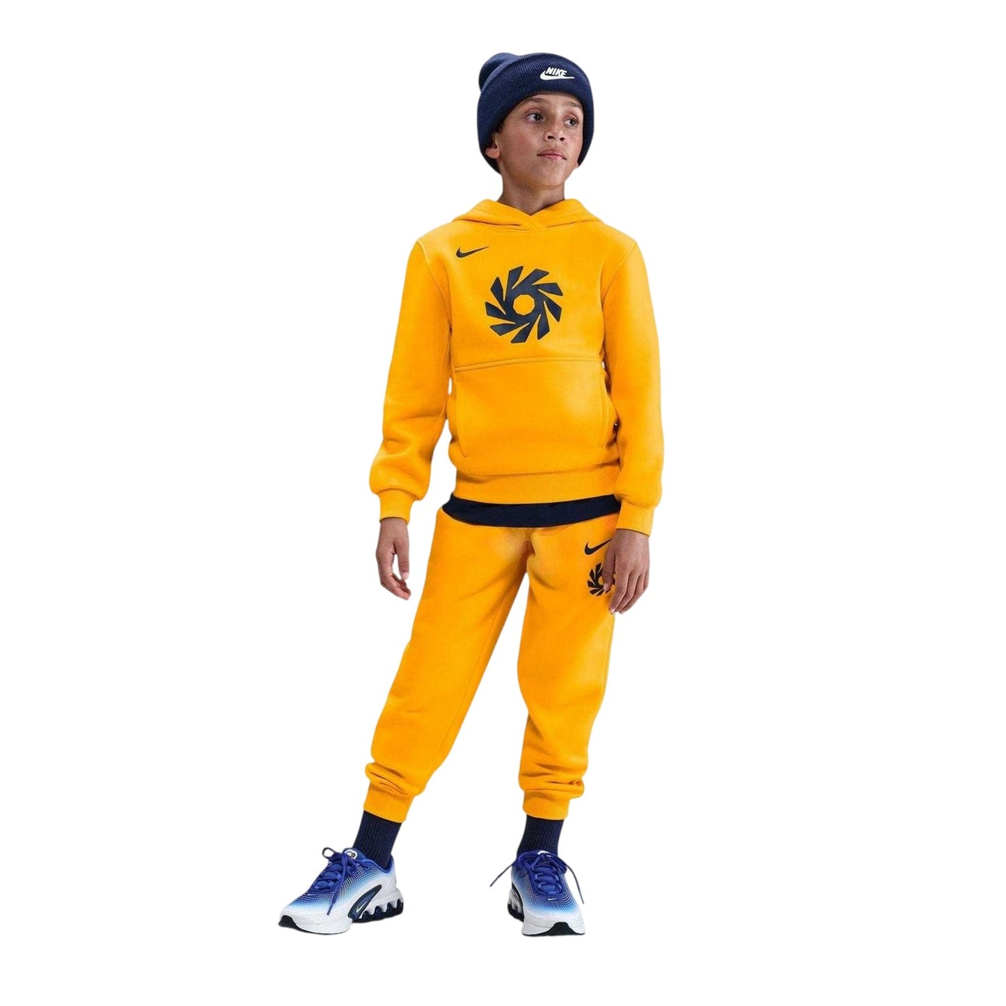 University Gold - Side - Nike Childrens-Kids Graphic Print Logo Hoodie