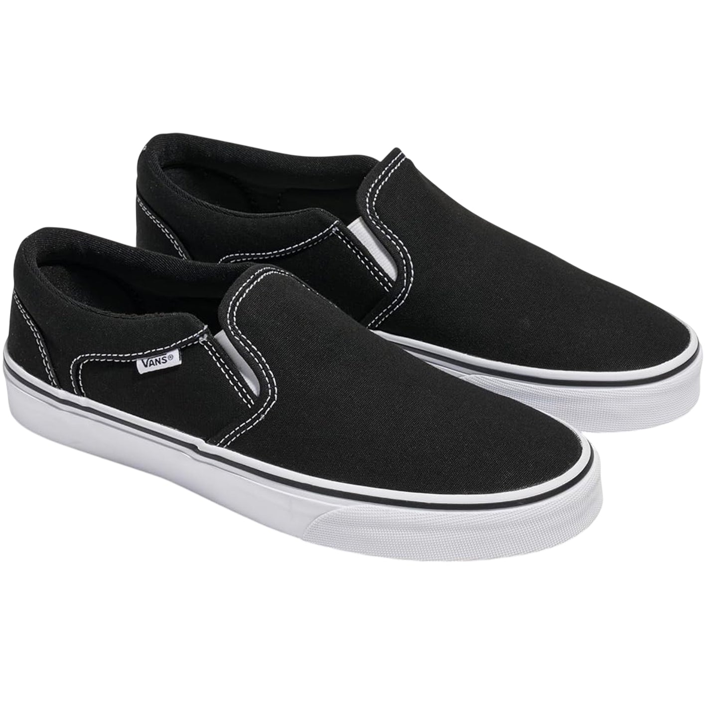 Black-White - Pack Shot - Vans Womens-Ladies Canvas Trainers