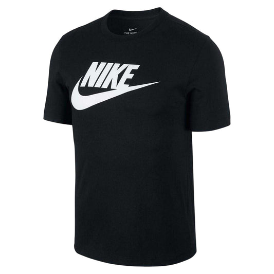 Black-White - Front - Nike Mens Futura Chest Logo T-Shirt