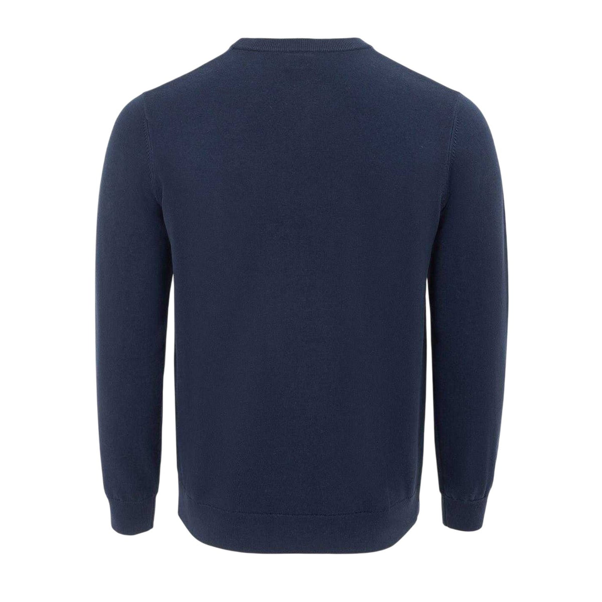 Navy - Back - Giorgio Mens Knitted Crew Neck Jumper
