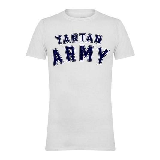 White - Front - AWD Mens Tartan Army Scotland T-Shirt