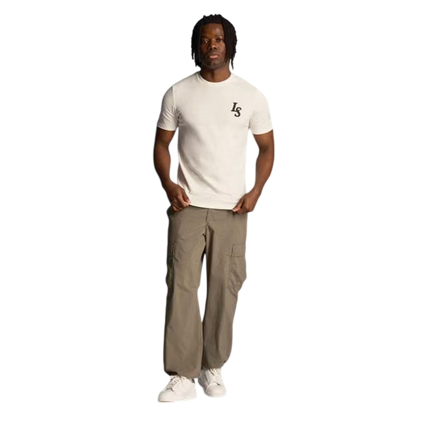 White - Side - Lyle & Scott Mens Emblem Cotton Logo T-Shirt