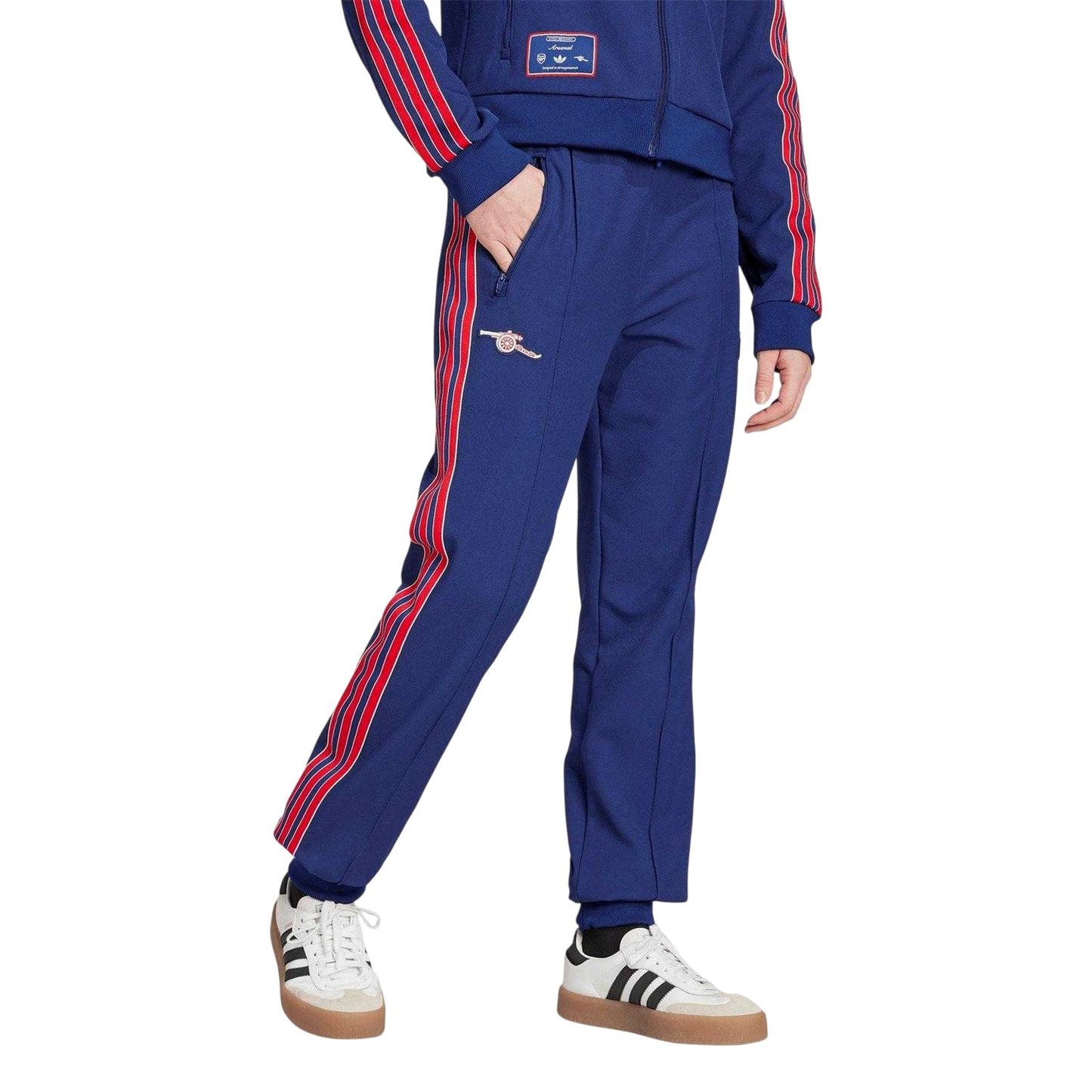 Night Sky - Side - Adidas Womens-Ladies Icon Arsenal FC Jogging Bottoms