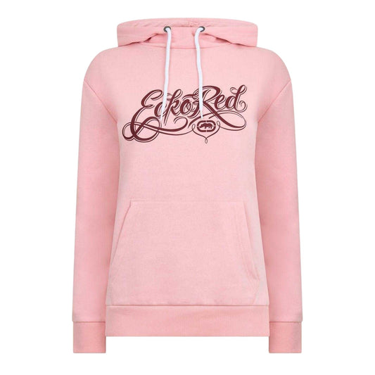 Powder Pink - Front - Ecko Womens-Ladies Scarlett Lettering Regular Hoodie
