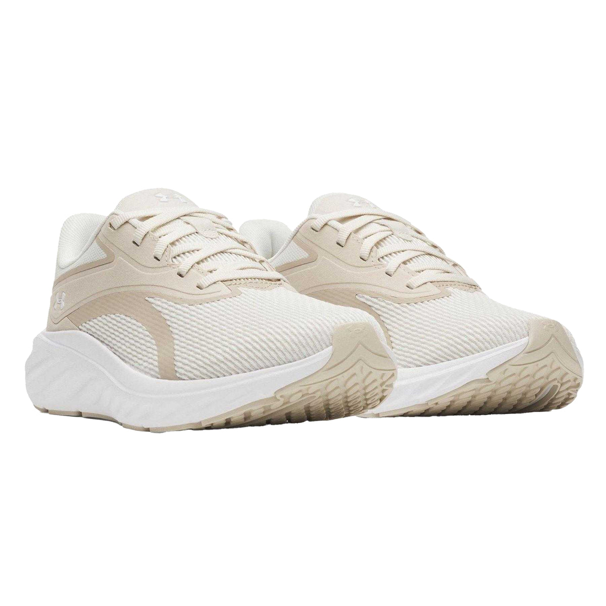 Khaki-White - Pack Shot - Under Armour Womens-Ladies Ascend Trainers