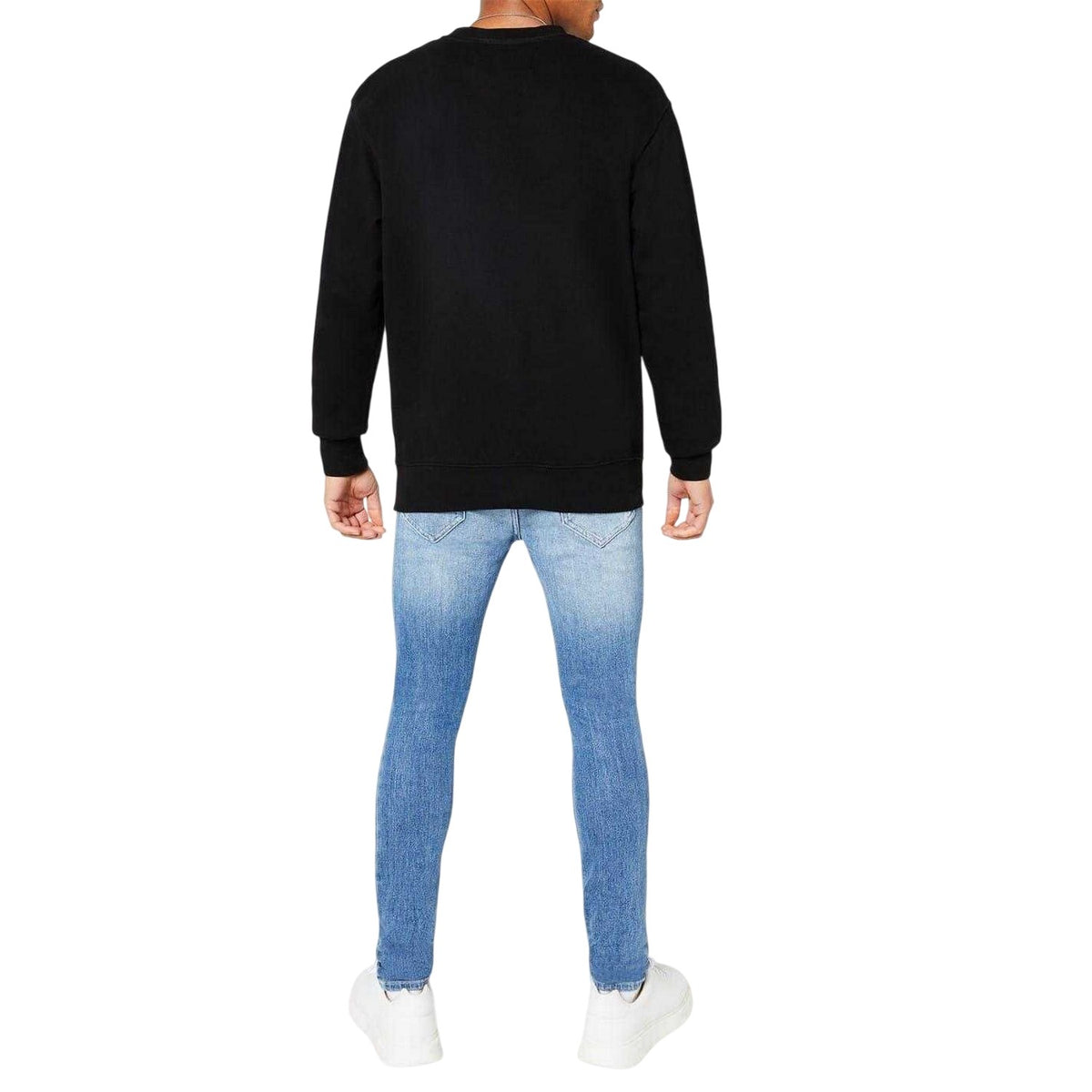 Black - Pack Shot - Replay Mens Logo Crew Neck Sweatshirt