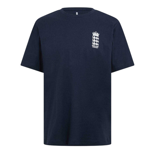 Navy - Front - Castore Mens Essentials 26-27 England Cricket T-Shirt