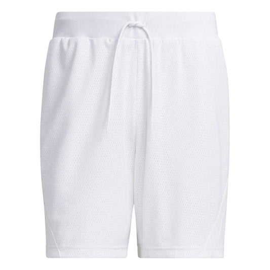 White - Front - Adidas Mens Mesh Basketball Shorts