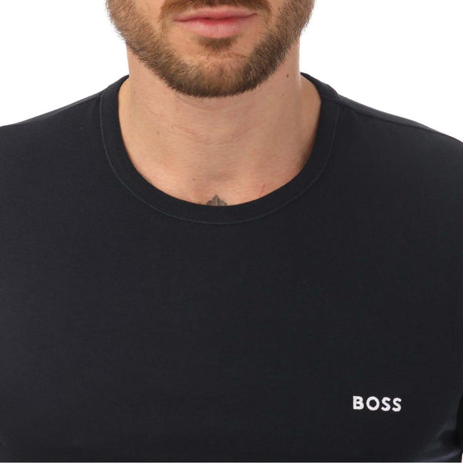 Black-Navy-Red - Side - Hugo Mens Logo T-Shirt (Pack of 3)