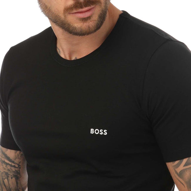 Black-Navy-Red - Pack Shot - Hugo Mens Logo T-Shirt (Pack of 3)