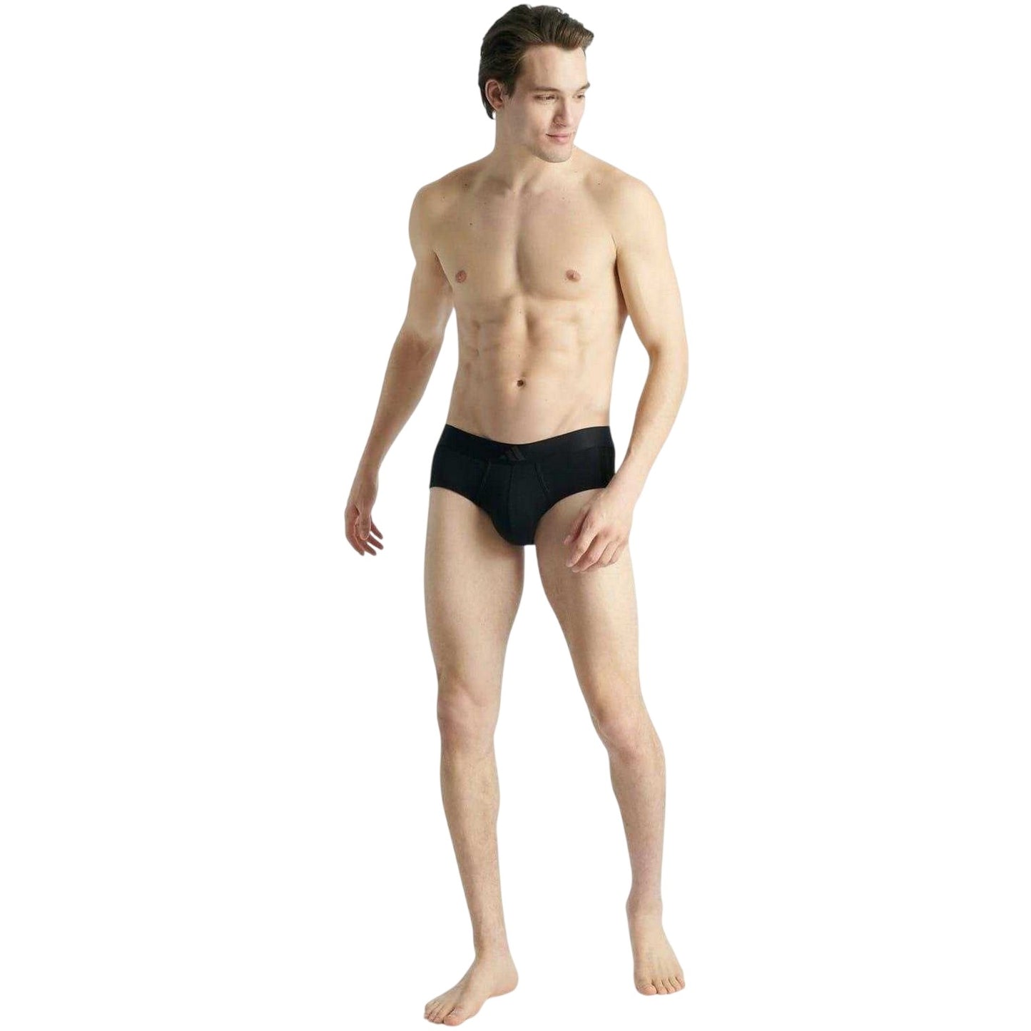 Black - Side - Adidas Mens Plain Briefs (Pack of 2)