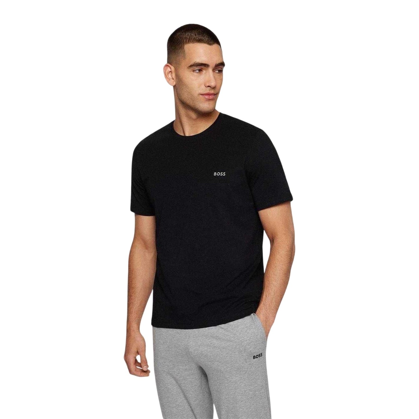 Beige - Pack Shot - Boss Mens Mixmatch Crew Neck Short-Sleeved T-Shirt