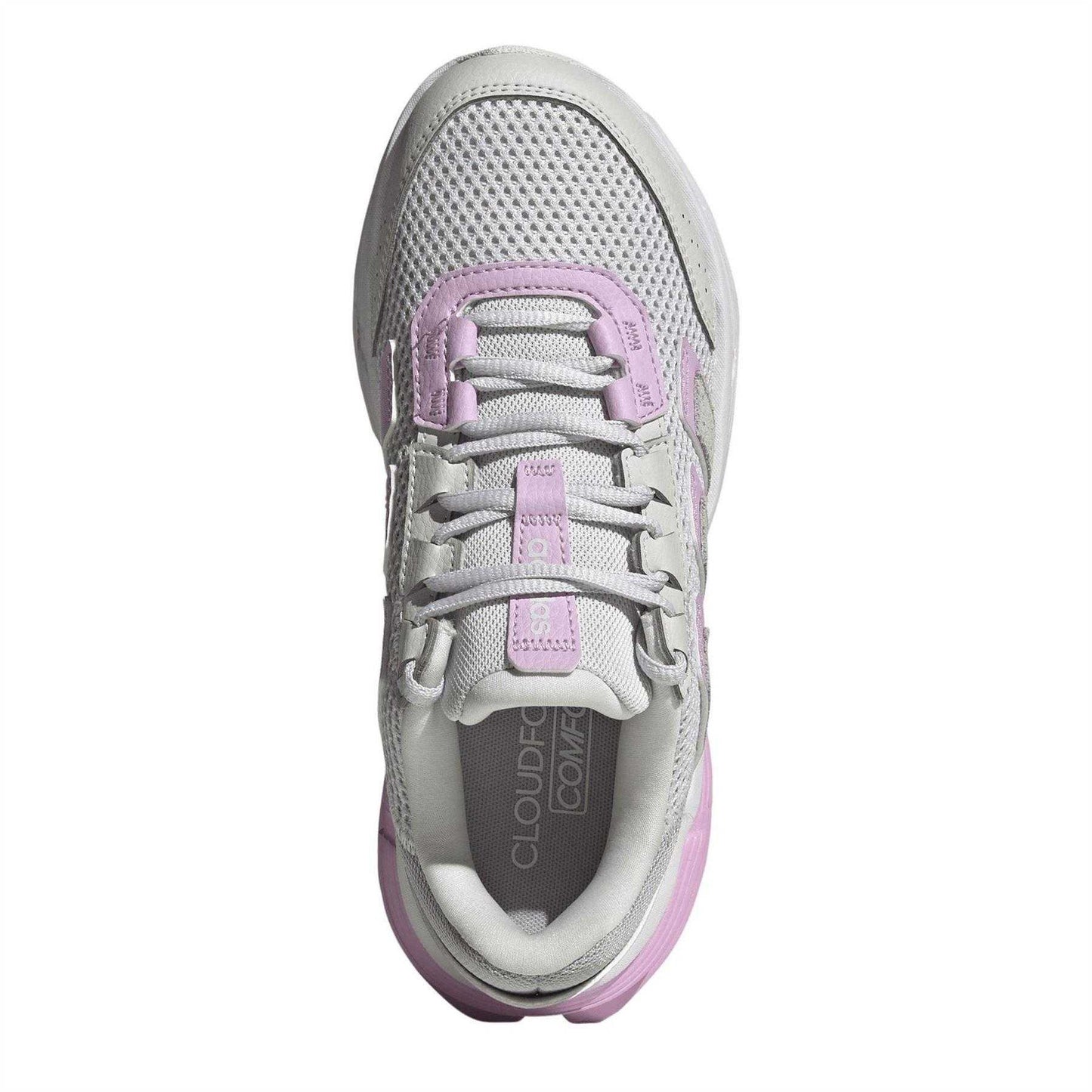 Grey-Lilac - Pack Shot - Adidas Girls Astrastar Cloudfoam Trainers