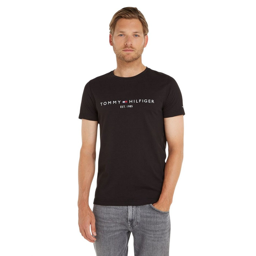 Black - Lifestyle - Tommy Hilfiger Womens-Ladies Chest Logo Crew Neck T-Shirt