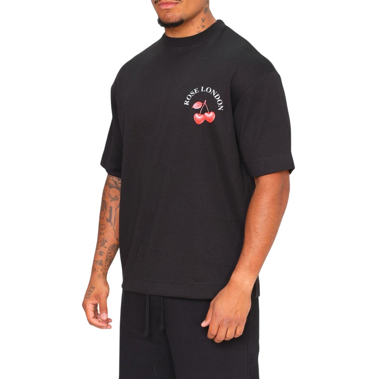 Black - Side - London Mens Cherry T-Shirt