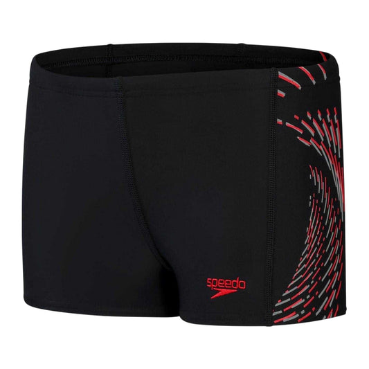 Navy-Green - Front - Speedo Boys Placement Lines Swim Shorts