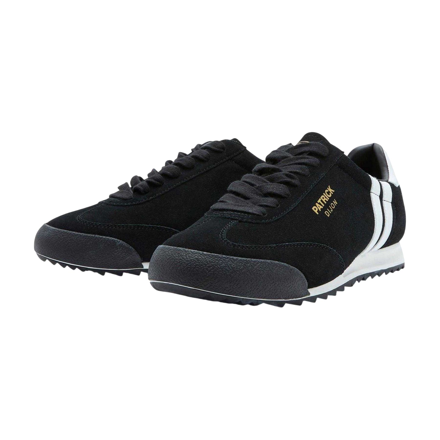Black-White - Lifestyle - Patrick Mens Suede Low Cut Trainers