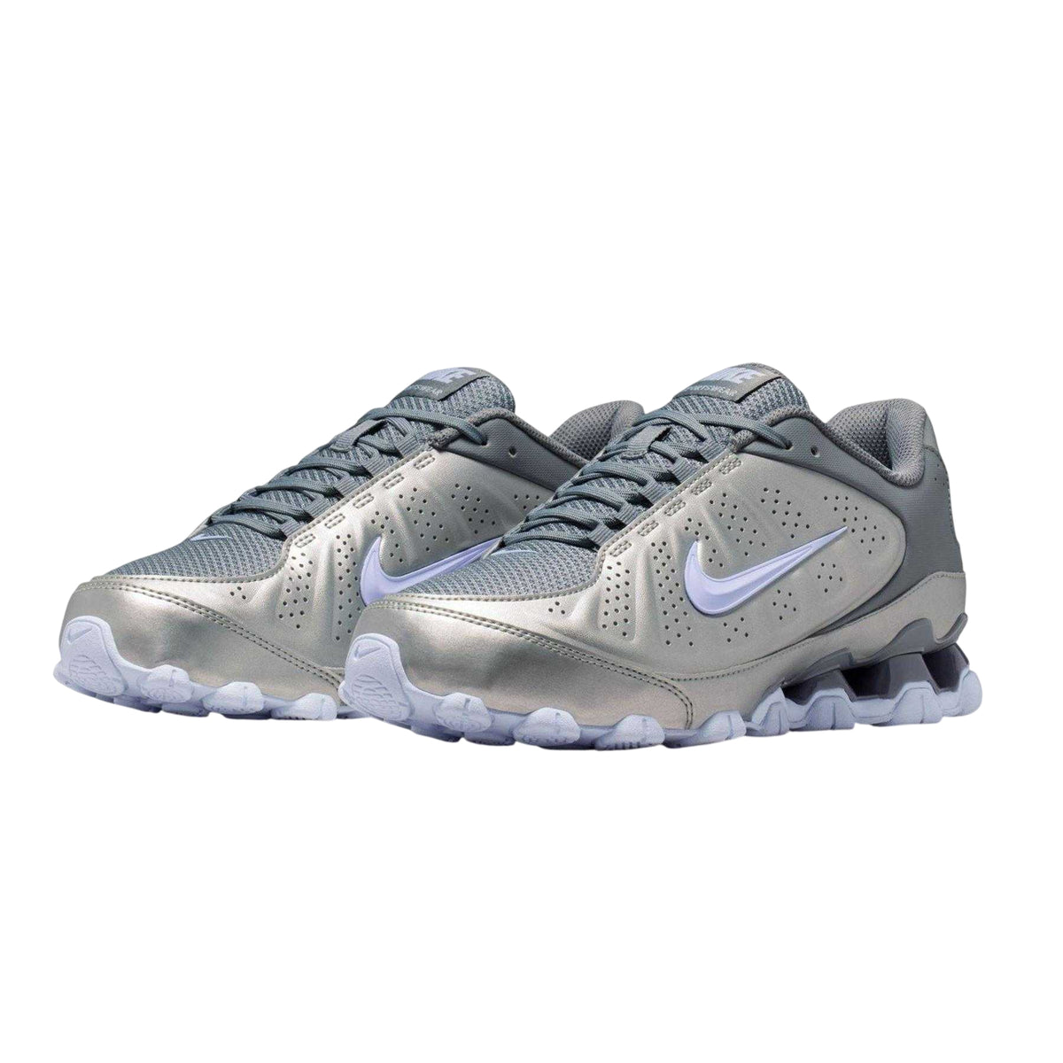 Metallic Silver-Hydro Blue - Lifestyle - Nike Womens-Ladies Logo Trainers