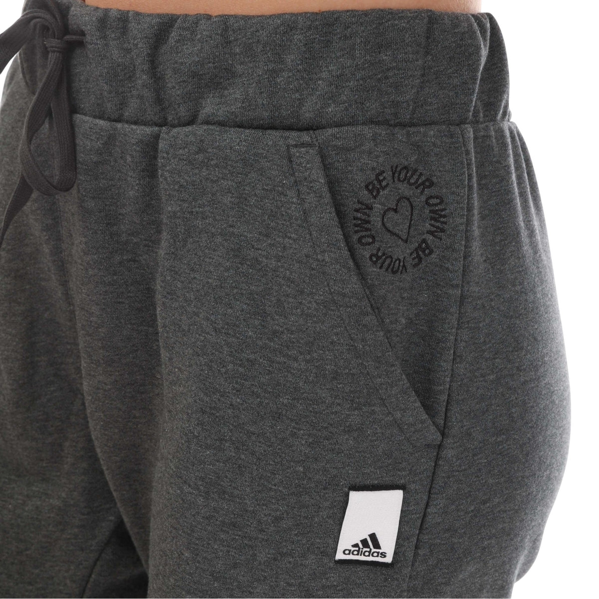 Charcoal - Side - Adidas Womens-Ladies Valentine`s Day Jogging Bottoms
