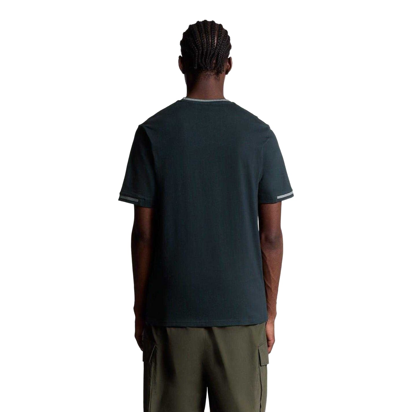 Dark Navy - Pack Shot - Lyle & Scott Mens Eagle Birdseye Tipped T-Shirt