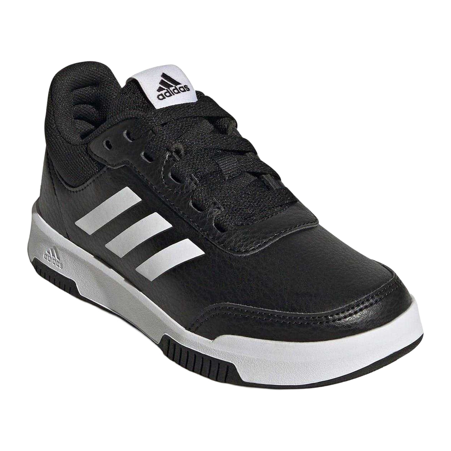 Black-White - Pack Shot - Adidas Boys Tensaur 3 Leather Trainers
