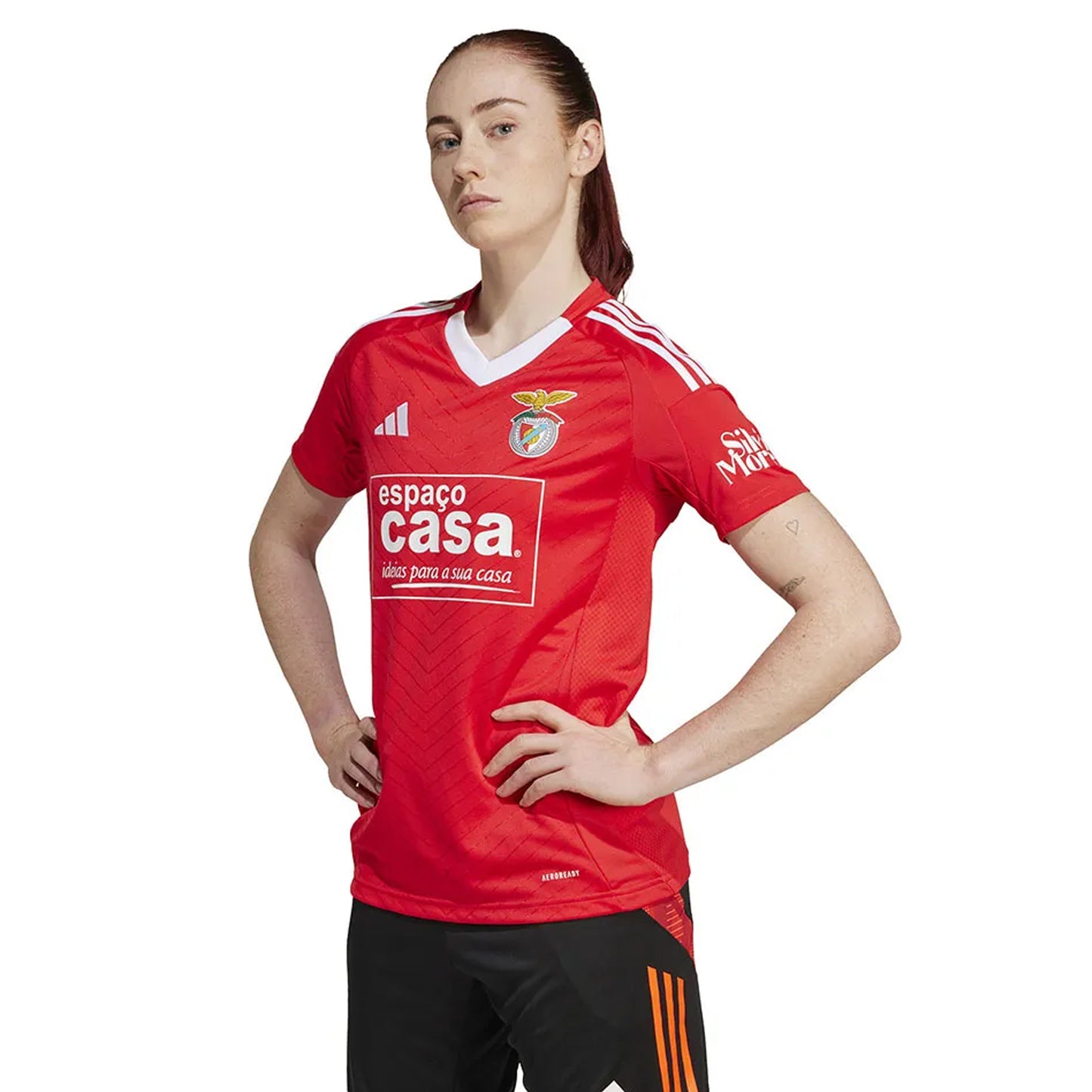 Red - Side - SL Benfica Womens-Ladies Adidas Football Jersey