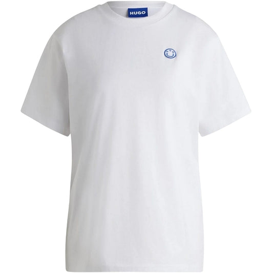White - Front - Hugo Womens-Ladies Embroidered Logo T-Shirt