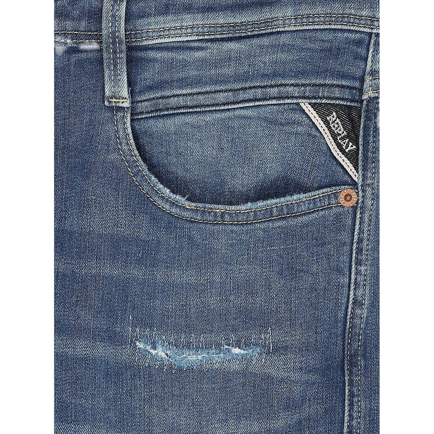 Blue - Lifestyle - Replay Mens Anbass Cotton Slim Jeans