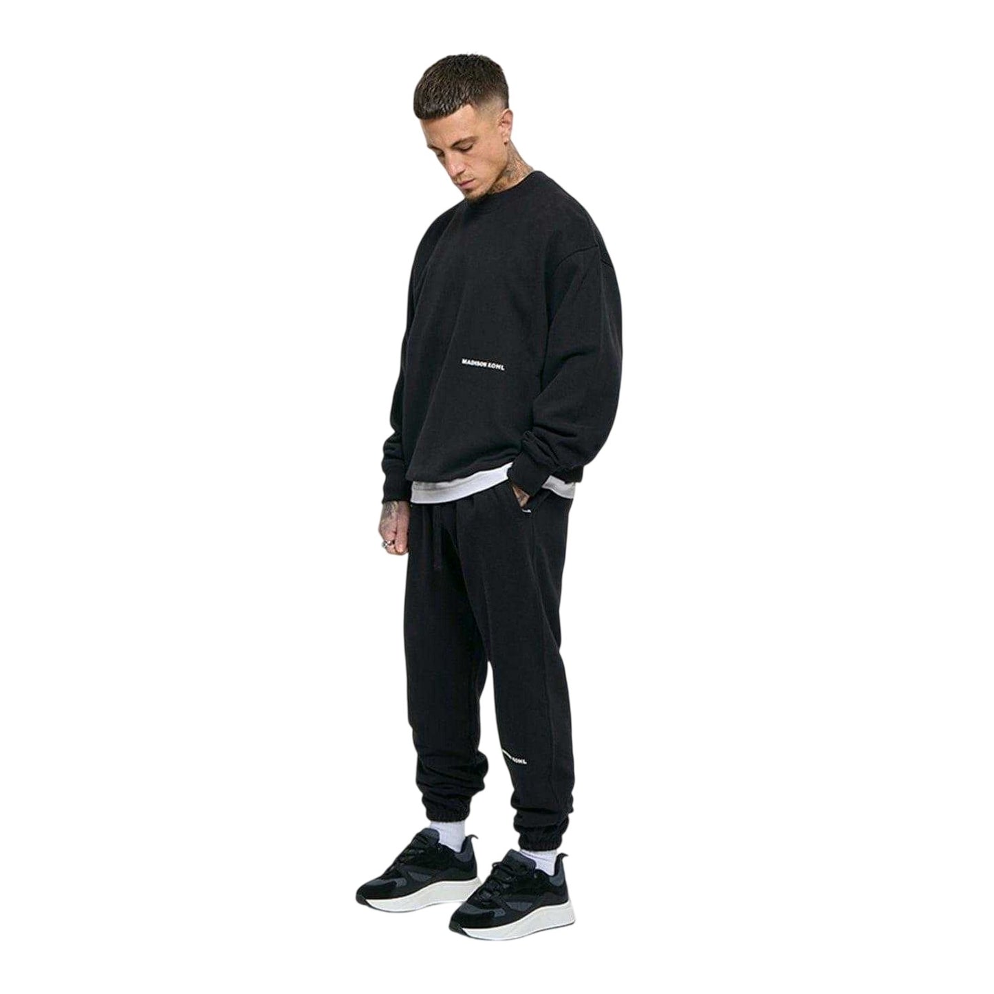 Black - Side - Madison Kohl Mens Core Oversized Sweatshirt