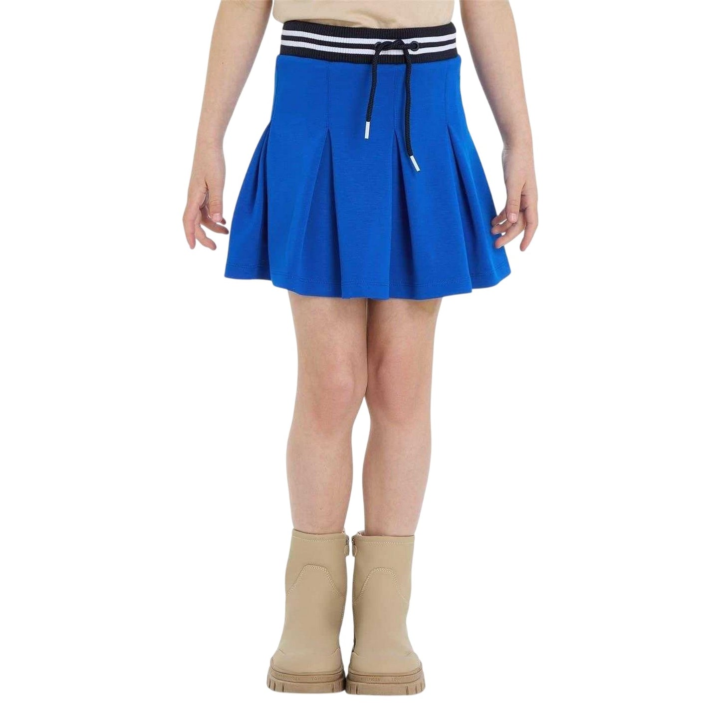 Blue - Side - Tommy Hilfiger Girls EcoVero Pleated Mini Skirt