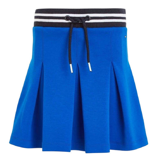 Blue - Front - Tommy Hilfiger Girls EcoVero Pleated Mini Skirt
