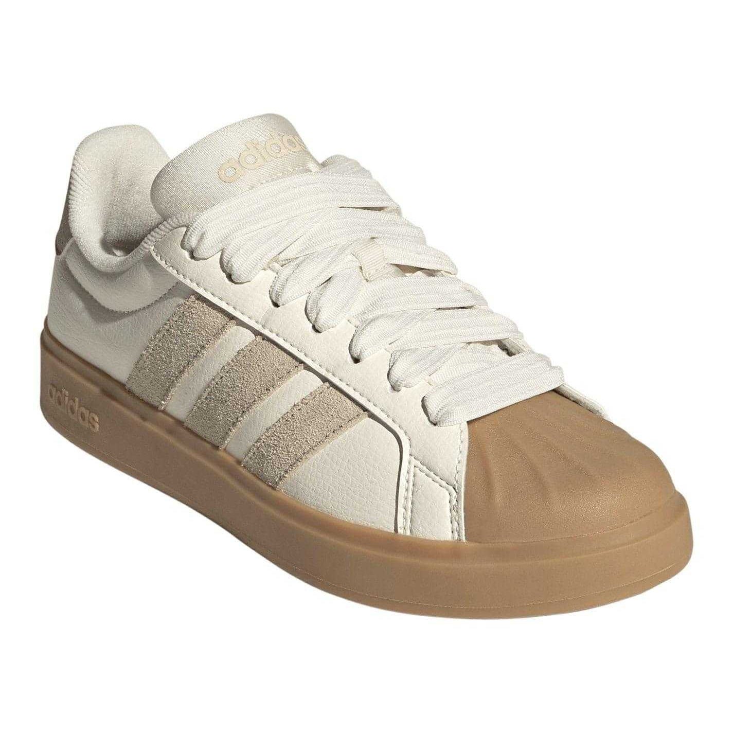 Linen - Pack Shot - Adidas Womens-Ladies Grand Court Stripes Trainers