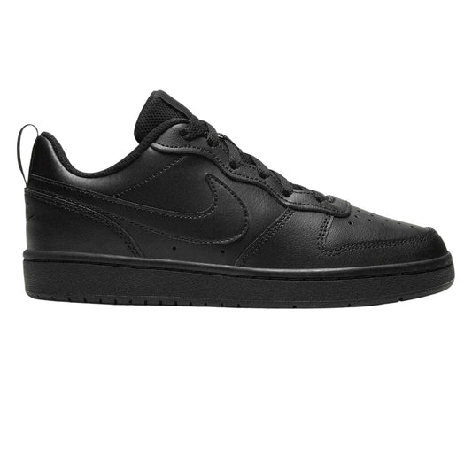 Triple Black - Front - Nike Childrens-Kids Borough Low Recraft Leather Flat Trainers