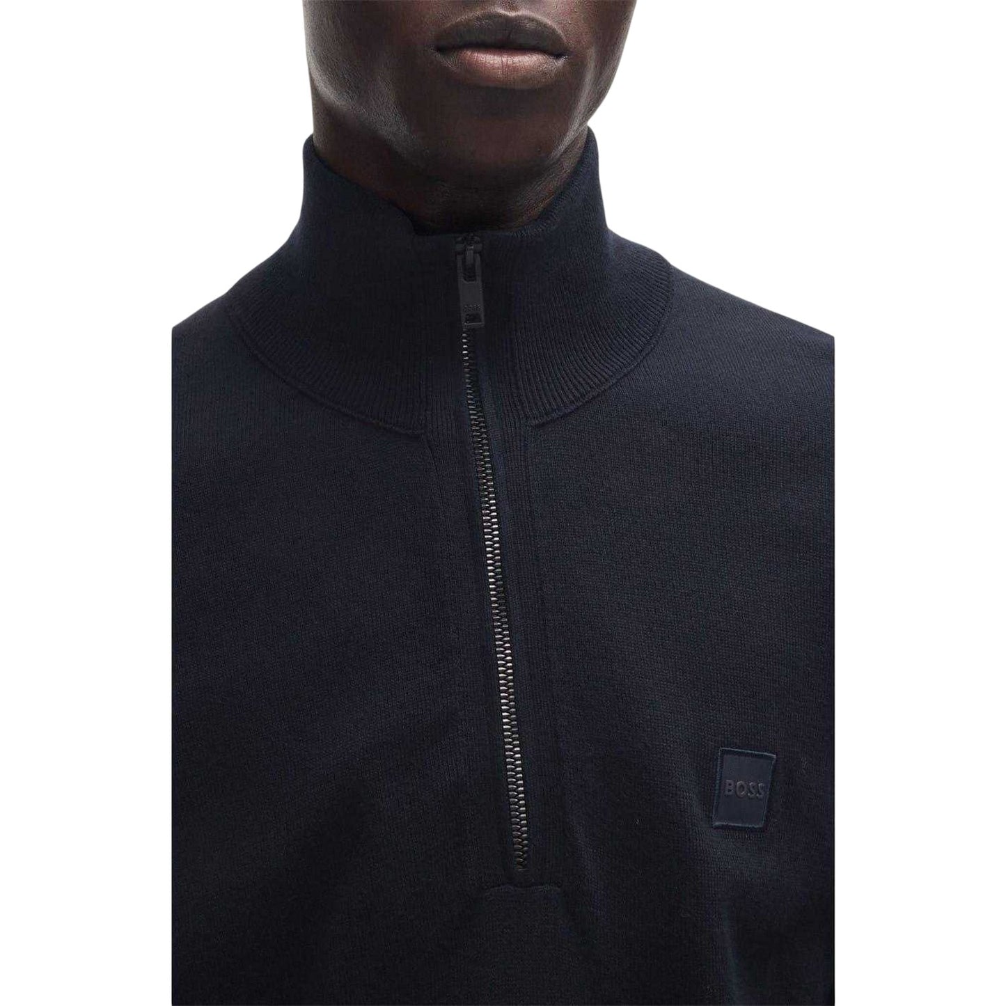 Dark Blue - Lifestyle - Boss Mens Kanobix Quarter Zip Jumper