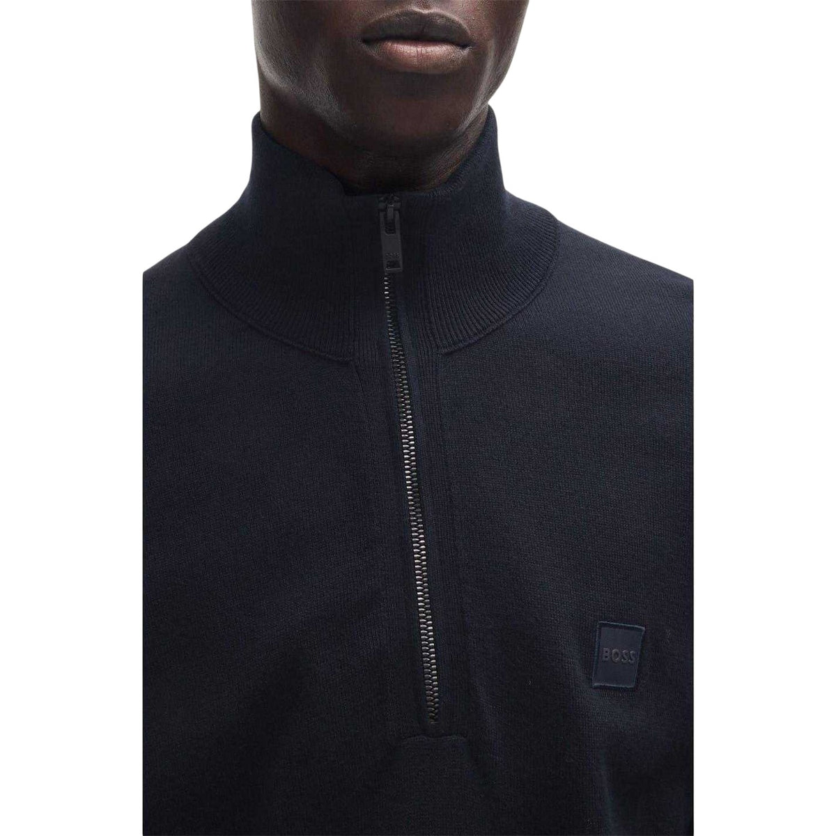 Dark Blue - Lifestyle - Boss Mens Kanobix Quarter Zip Jumper