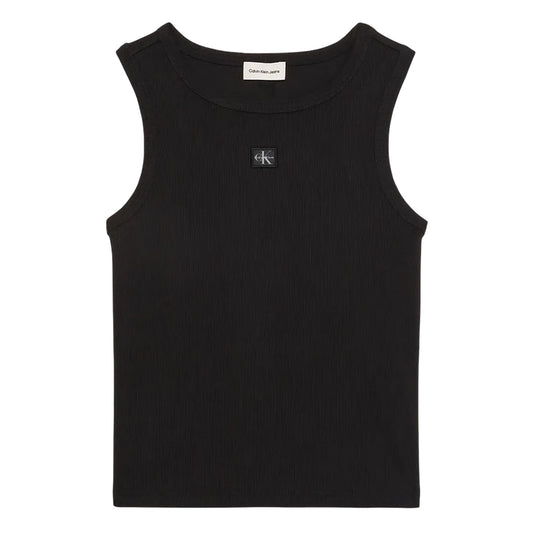 Black - Front - Calvin Klein Womens-Ladies Plain Tank Top