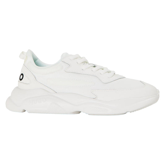 White - Front - Hugo Womens-Ladies Leon Runn Trainers