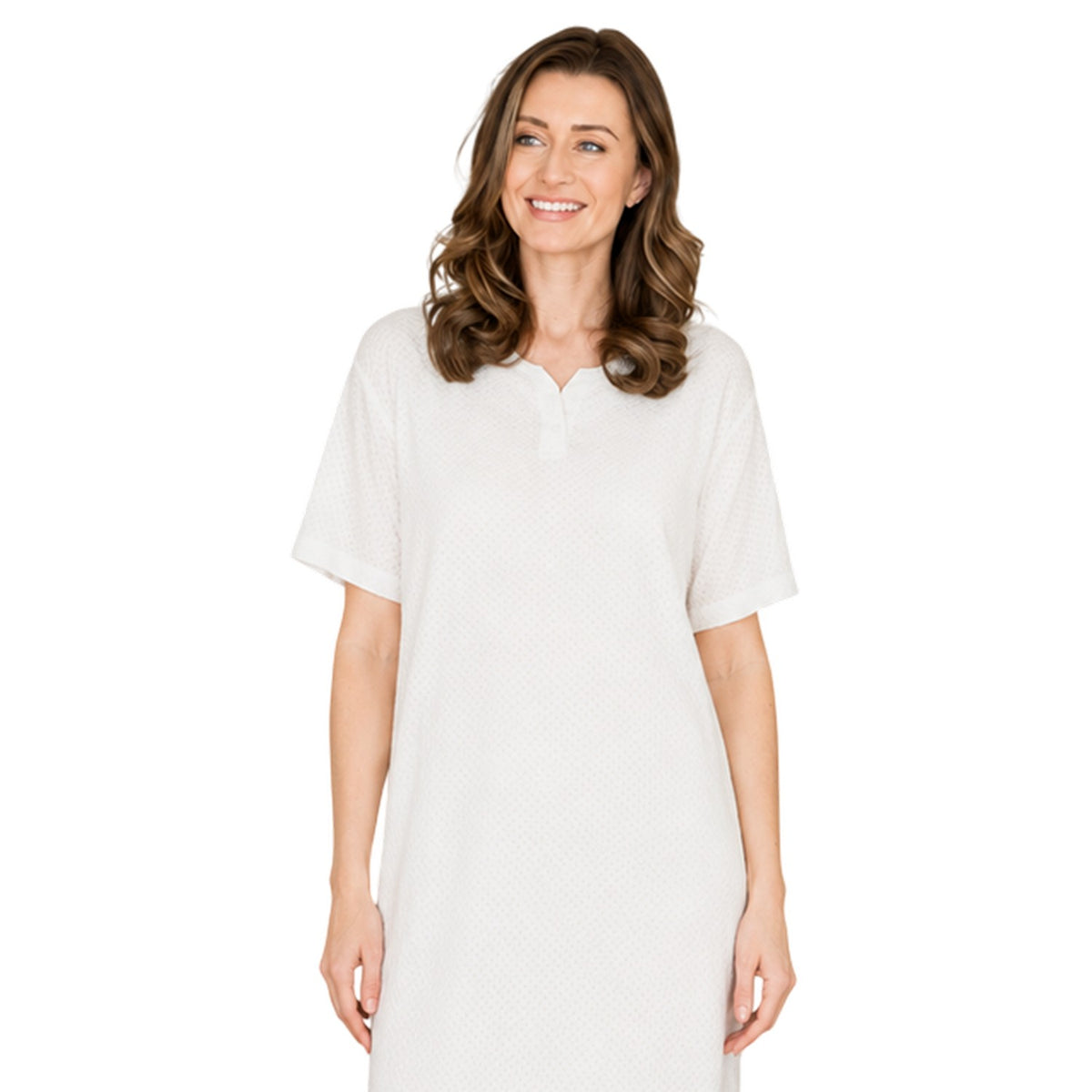 Cream - Back - Camille Womens-Ladies Organic Cotton Nightdress
