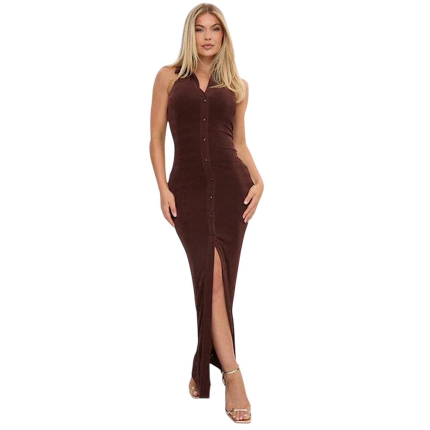Chocolate - Pack Shot - I Saw It First Womens-Ladies Maxi Dress