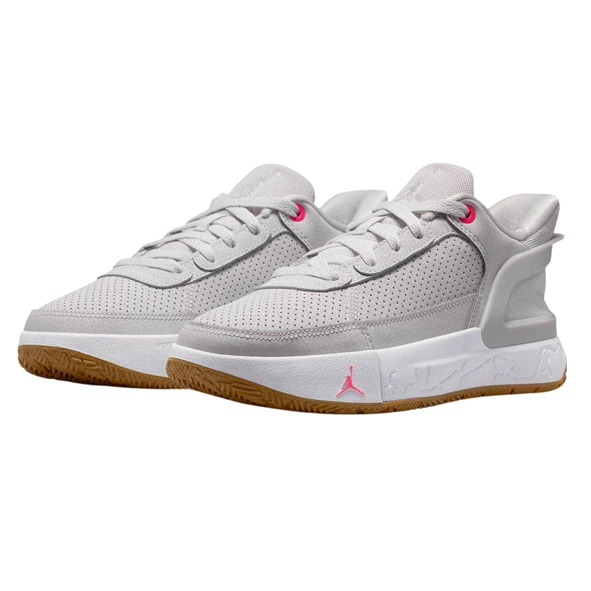 Grey-Pink - Pack Shot - Nike Womens-Ladies Air Jordan Day 1 EO Leather Trainers