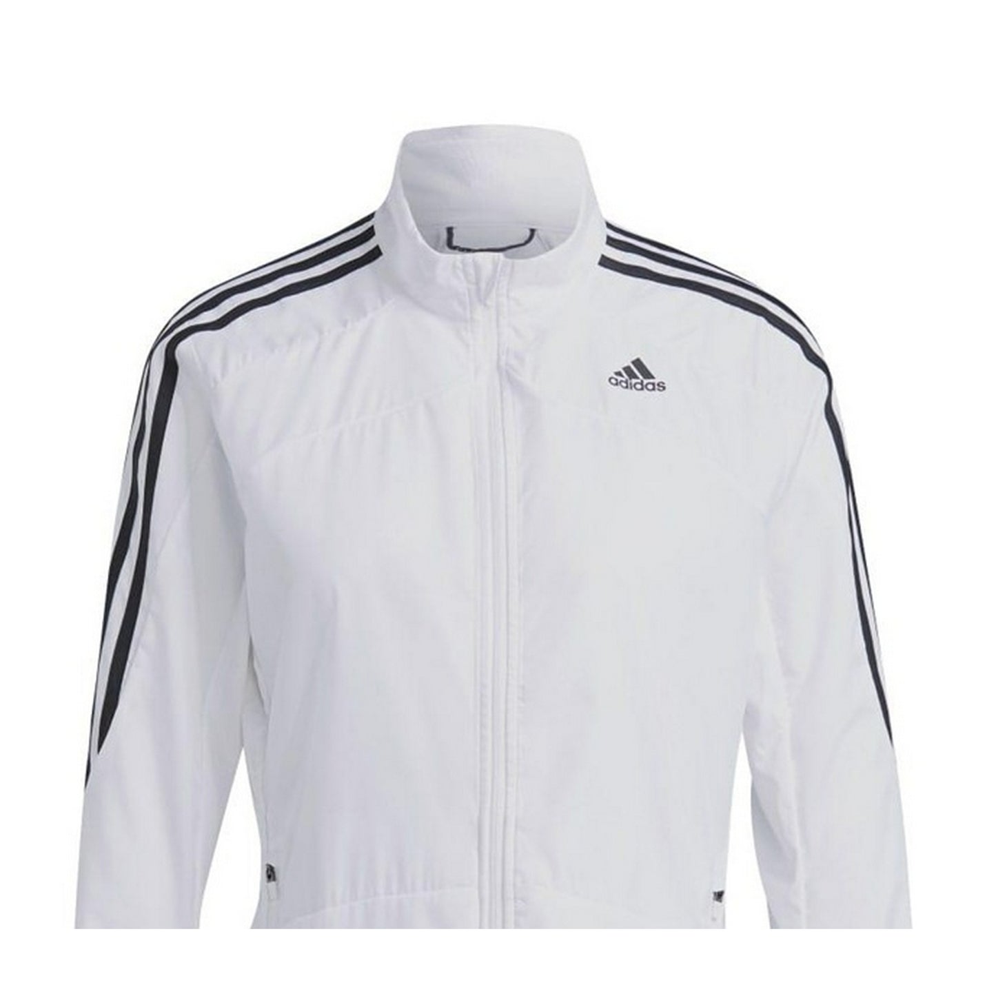 White - Back - Adidas Womens-Ladies Marathon 3 Stripes Jacket