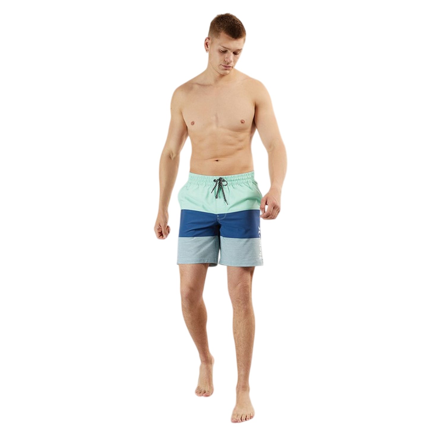 Blue-Aqua - Lifestyle - Hurley Mens Volley Colour Block Swim Shorts